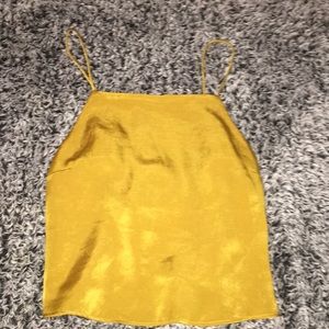 Silk mustard yellow top